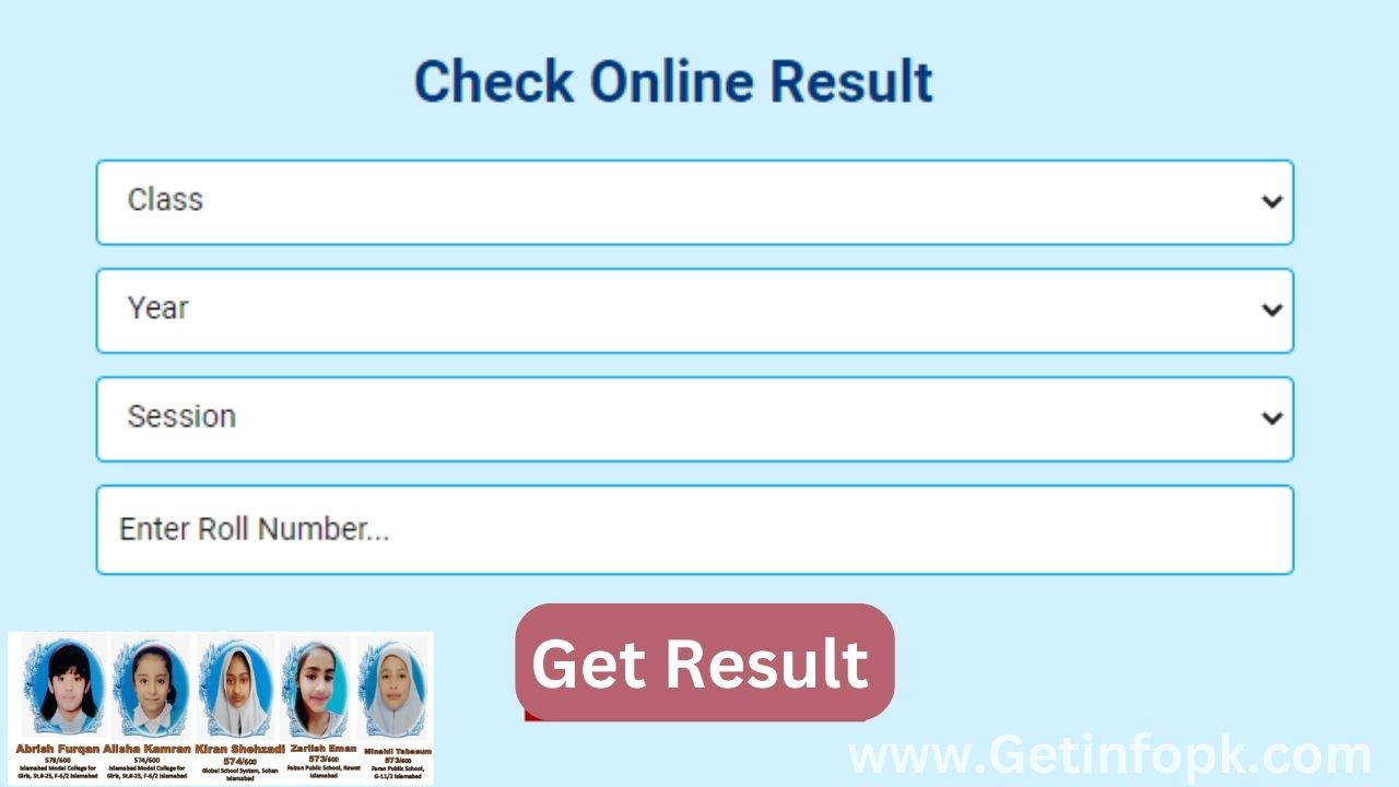 Federal board 5th & 8th class result 2024 search by roll number