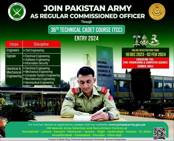 Join Pak Army Regular Commissioned Officers Jobs 2024