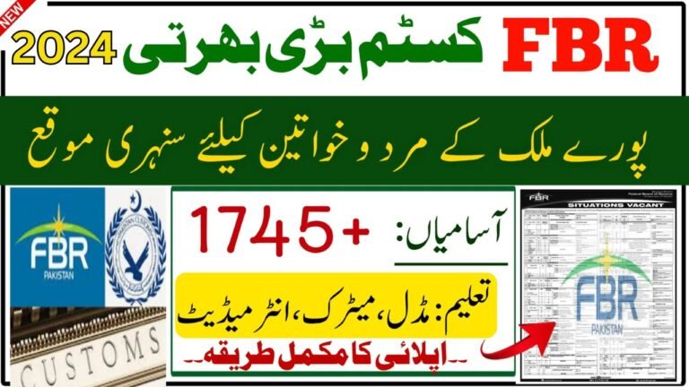 FBR Custom jobs 2024 advertisement