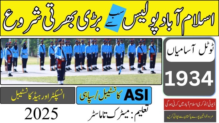 Islamabad police jobs 2025 advertisement